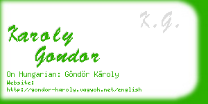 karoly gondor business card