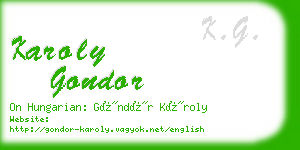 karoly gondor business card